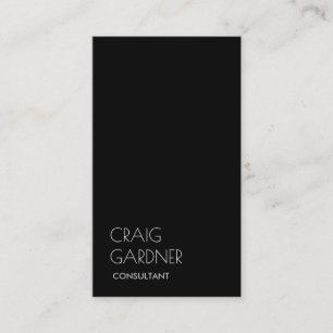 Carte De Visite Noir Blanc Simple Simple Chic Consultant tendance