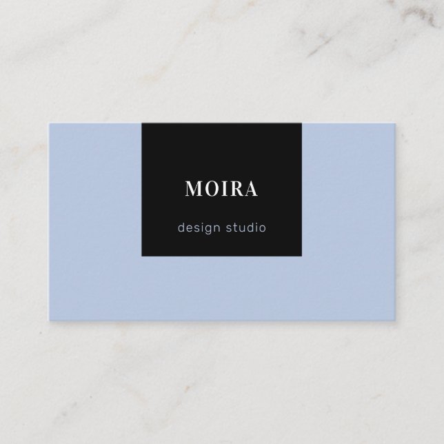 Carte De Visite Noir bleu minimal moderne (Devant)