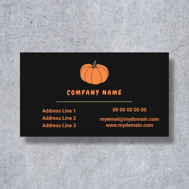 Carte de visite noir citrouille (Pumpkin Black Business Card)