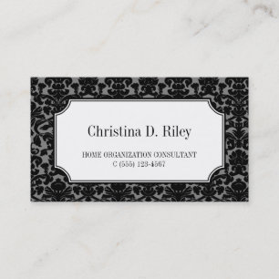 Carte De Visite Noir damé cadre frontière consultant professionnel