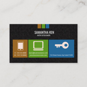 Carte de visite noir de concepteur de Web de carte