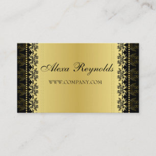 Carte de visite noir de damassé d'or