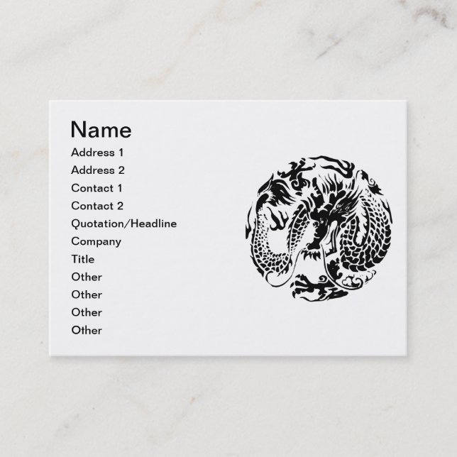 Carte de visite noir de dragon (Devant)