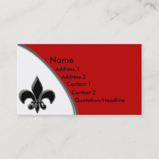 Carte De Visite Noir de KRW et ton de Red Fleur De Lis deux