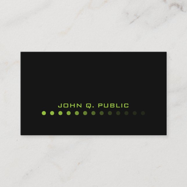 Carte De Visite Noir de Minimalistic/vert de chaux modernes (Devant)