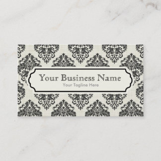 Carte de visite noir de motif de damassé