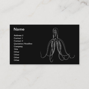 Carte de visite noir de poulpe