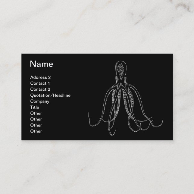 Carte de visite noir de poulpe (Devant)