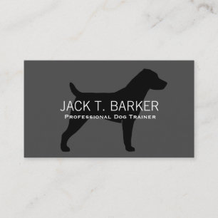 Carte De Visite Noir de silhouette de Jack Russell Terrier sur le