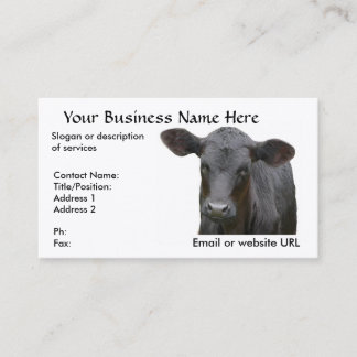 Carte de visite noir de veau d'Angus