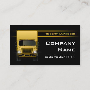 Carte De Visite Noir Design Camion Jaune Avant Brighton_Custom4