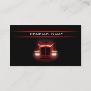 Carte De Visite Noir Design Rouge Camion avant Darker Disposition