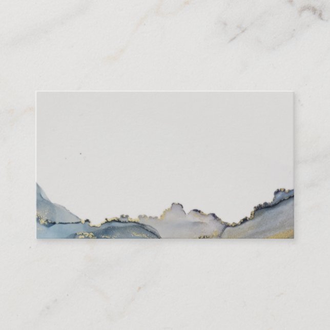 Carte De Visite Noir Dusty Blue Gold Design Créez votre propre (Devant)