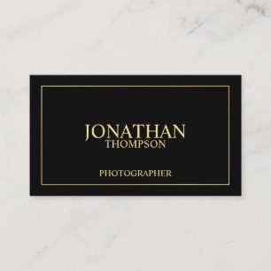 Carte De Visite Noir élégant professionnel et or