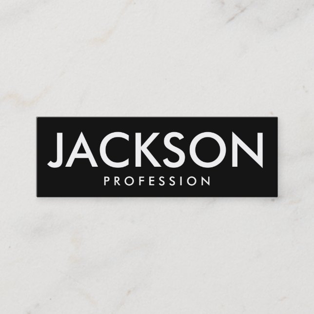 Carte de visite noir et blanc audacieux (Devant)