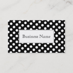 Carte de visite noir et blanc chic de pois