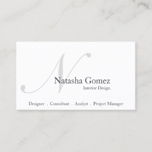 Carte de visite noir et blanc élégant de