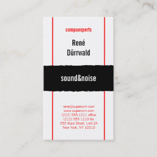 Carte De Visite Noir et Blanc et Rouge