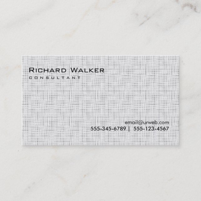 Carte De Visite Noir et blanc Gris professionnel Cool simple (Devant)