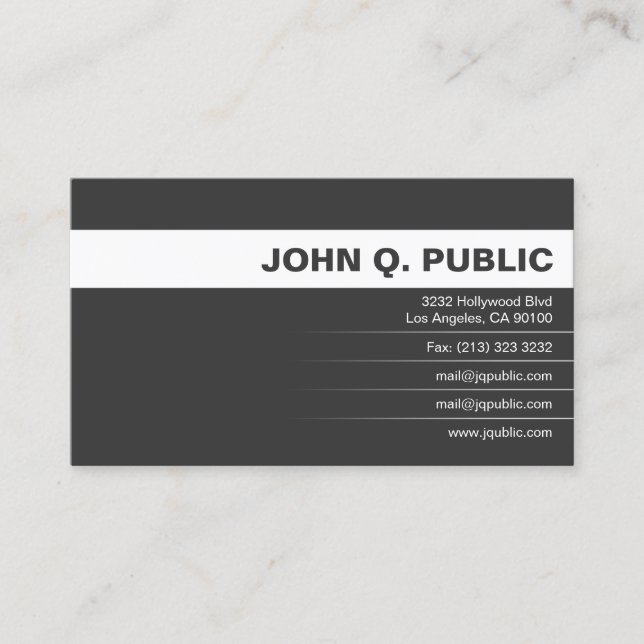 Carte De Visite Noir et blanc professionnel (Devant)