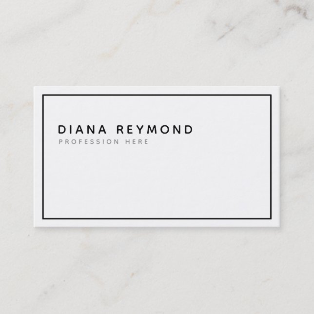 Carte De Visite noir et blanc simple professionnel moderne minimal (Devant)
