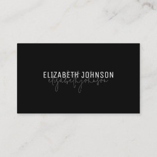 Carte De Visite Noir et gris minimaliste Simple QR Code