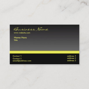 Carte de visite noir et jaune audacieux