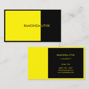 Carte De Visite Noir et Jaune Simple Moderne
