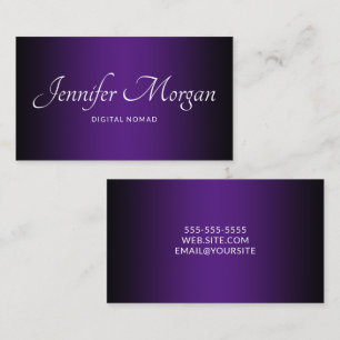 Carte De Visite Noir et ombre élégante violet royal