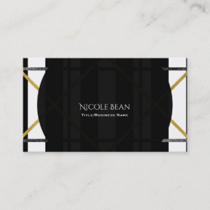 Carte De Visite Noir et or Chic Glam Géométrique Moderne Simple