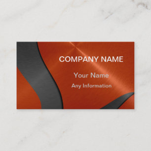 Carte De Visite Noir et orange Luxury Metallic 2