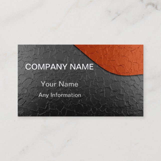 Carte De Visite Noir et orange Luxury Metallic 4 (Devant)