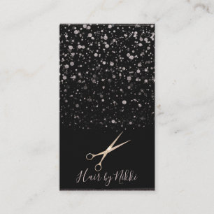 Carte De Visite Noir et Rose Gold Galaxy Taches de Styliste