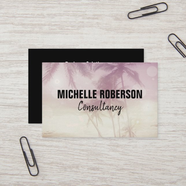 Carte De Visite Noir filtré de photo (Devant/Arrière en situation)