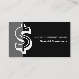 Carte de visite noir gris consultant financier