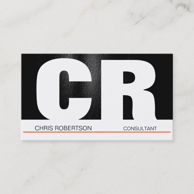 Carte de visite noir gris noir blanc (Devant)