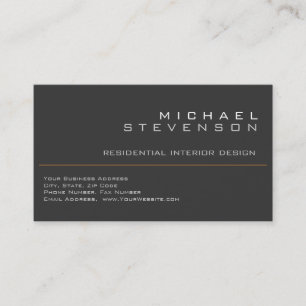 Carte de visite noir gris simple mignon de