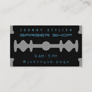 Carte De Visite Noir inspiré monotone moderne de regard de lame de