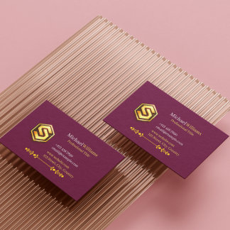 Carte De Visite Noir Luxueux et Élégant Or avec Logo Affaires C