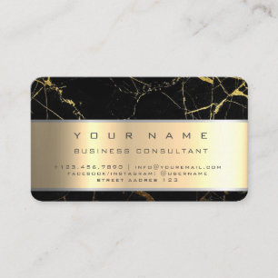 Carte De Visite Noir Marble Professional Business Consultant