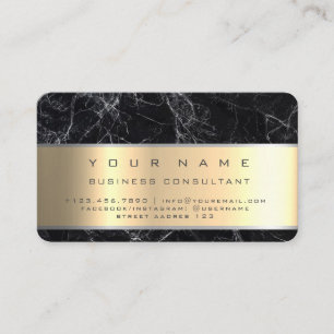 Carte De Visite Noir Marble Professional Business Consultant