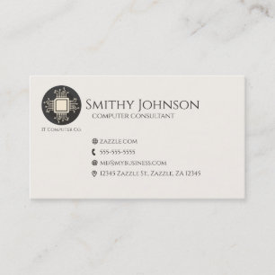 Carte De Visite Noir micro-puce informatique