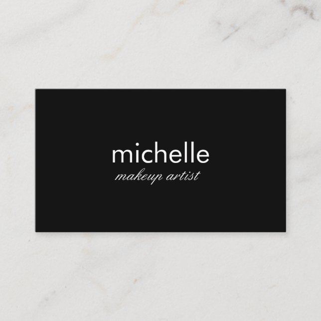 Carte De Visite Noir minimaliste (Devant)