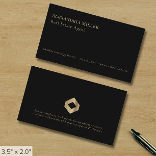 Carte De Visite Noir minimaliste élégant