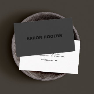 Carte De Visite Noir minimaliste sur Noir moderne professionnel