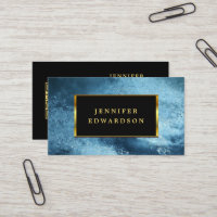 Noir moderne bleu glace QR code professionnel
