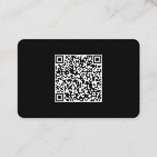 Carte De Visite Noir moderne code QR-Médias professionnels-sociau