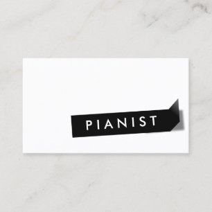 Carte de visite noir moderne de pianiste