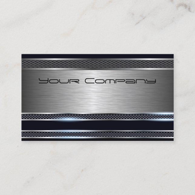 Carte de visite noir moderne élégant professionnel (Devant)