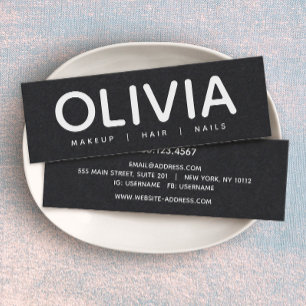 Carte de visite noir moderne en gras